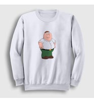 Presmono Unisex Beyaz Peter Griffin V2 Family Guy Sweatshirt 300810tt
