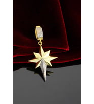 925 Ayar Gümüş Taşlı Yıldız Ajda Bilezik Charm (Altın)