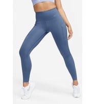 Nike Go Firm Support High Rise Full Length Kadın 6 Cepli Antreman Taytı Koyu Mavi