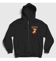 Presmono Unisex Siyah Houdini Melvins Fermuarlı Kapüşonlu Sweatshirt 447620tt
