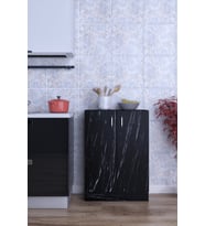 Mokas Çok Amaçlı Dolap 2 Raflı Kapaklı Mutfak Balkon Banyo (Siyah)