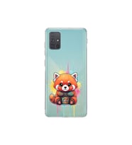 Samsung Galaxy A71 ile Uyumlu Splash Tilki Tasarımlı Şeffaf Silikon Kılıf