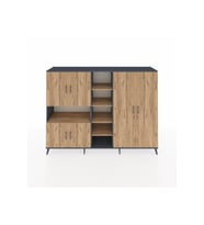 Hyperion Dolap 13 Raflı 6 Kapaklı 220x44x163 Antrasit-Çam