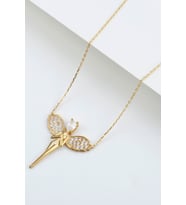 925 Ayar Gümüş Gold Peri Kolye