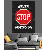 Never Stop Moving On Tabelası Dekoratif Kanvas - Mdf Ahşap Tablo