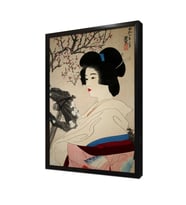 Japon Kadın Çerçeveli Mdf Tablo