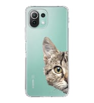 Xiaomi  Mi 11 Lite  Kamera Korumalı Kapak Catface Tasarımlı Şeffaf  Kılıf