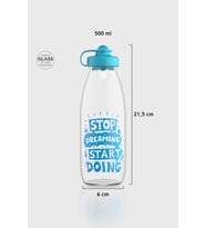 Renga Ufo Stop Dreaming Desen 500 ml Cam Şişe 182031 Turkuaz