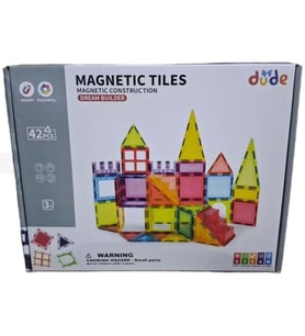 Manyetik Tiles Renkli 42 Parça Manyetik Yapı Magnetic Bloklar