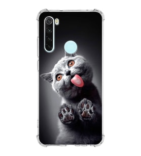PrintiFy Xiaomi Redmi Note 8 Uyumlu Kedi 2 Baskılı Şeffaf Köşe Korumalı Antişok Kılıf