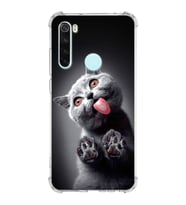 PrintiFy Xiaomi Redmi Note 8 Uyumlu Kedi 2 Baskılı Şeffaf Köşe Korumalı Antişok Kılıf