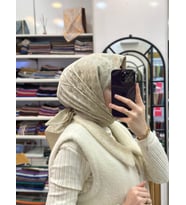 933 Cacharel Logolu İpek Koton Jakar Eşarp 8932982