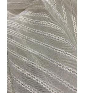 MAKARNA MODEL ALTIN SİMLİ KIRIK BEYAZ RENK HAZIR DİKİLMİŞ PİLELİ TÜL PERDE 300*260