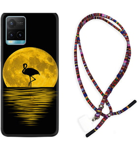 Vivo Y11S Y21S Y20 Y20S Y70 Kılıf Boyun Asklı Rasta Silikon Ay ve Flamingo 1775