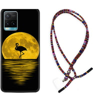 Vivo Y11S Y21S Y20 Y20S Y70 Kılıf Boyun Asklı Rasta Silikon Ay ve Flamingo 1775