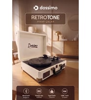 Dossimo Retrotone BT+AUX+USB Destekli Yedek İğneli Krem Pikap Çalar DS-R100