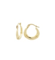 Çift Boğum Parlak 14 Ayar Altın Halka Küpe