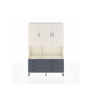 Arges Dolap 6 Raflı 6 Çekmeceli 3 Kapaklı 132x30x195 Aytaşı-Aytaşı/Antrasit