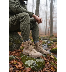 Muggo RANGER Tactical Askeri Fermuarlı ve Bağcıklı Postal Çöl Botu (Bej)