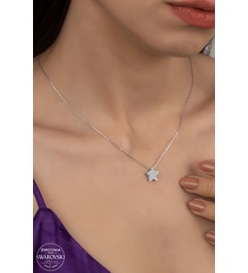 SWAROVSKİ CRYSTAL YILDIZ 925 AYAR GÜMÜŞ KOLYE