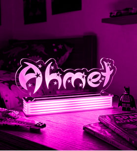 İSİM YAZILI LED LAMBA, KİŞİYE ÖZEL İSİM LAMBASI (Pembe)