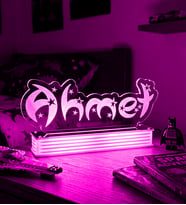 İSİM YAZILI LED LAMBA, KİŞİYE ÖZEL İSİM LAMBASI (Pembe)