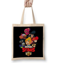 Brawl Stars Yıldızları 05 Bez Çanta Uzun Saplı