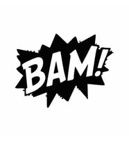 Bam Araba Sticker siyah 16x12 CM (Siyah)