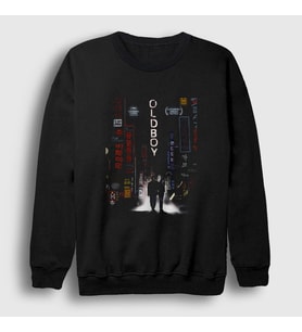 Presmono Unisex Siyah Cover Film Oldboy Sweatshirt 248181tt