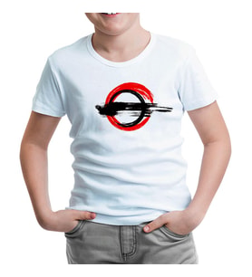 Japon - Fırça Beyaz Çocuk Tshirt