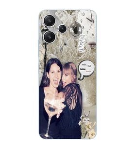 Xiaomi REDMI 12 Uyumlu Lana Del Rey ve Taylor Swift Desenli Şeffaf Telefon Kılıfı