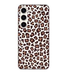 Samsung Galaxy S23 Uyumlu Leopar Desenli Şeffaf Telefon Kılıfı