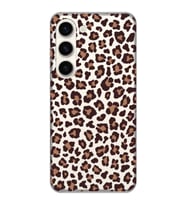 Samsung Galaxy S23 Uyumlu Leopar Desenli Şeffaf Telefon Kılıfı