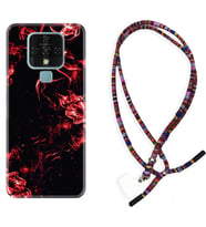 Tecno Camon 16 18P Pova Kılıf Boyun Asklı Rasta Silikon Red Smoke 1745