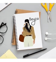Kız Karakter Tasarımlı Defter Kişiye Özel