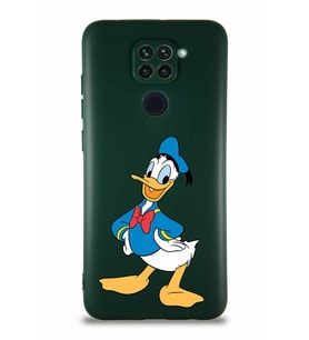Xiaomi Redmi Note 9 Soft Premier Kapak Donald Duck-C Tasarımlı Silikon Kılıf - Yeşil (Şeffaf)
