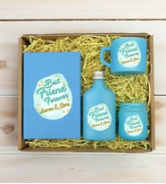 BK Gift Kişiye Özel İsimli DTF Best Friend Temalı Turkuaz Defter & Kahve Fincanı & Kolonya & Mum Hediye Seti-2, Arkadaşa Hediye, Doğum Günü Hediyesi