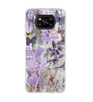Poco X3 Pro / X3 NFC Uyumlu Lavanta Tasarımlı Şeffaf Telefon Kılıfı