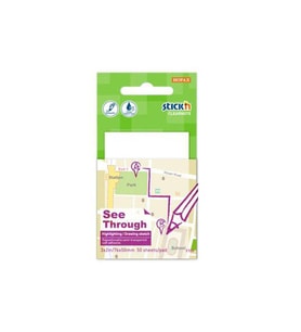 Hopax Stickn Yapışkanlı Not Kağıdı Yarı Saydam 50 Yaprak 76x51 Mm Beyaz