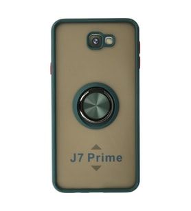 Samsung Galaxy J7 Prime Kılıf Montreal Yüzüklü Silikon Kapak - Yeşil