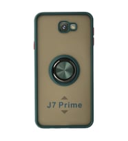 Samsung Galaxy J7 Prime Kılıf Montreal Yüzüklü Silikon Kapak - Yeşil