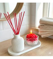 Mumelia Candles Kırmızı Düş - Doğal Soya Taştozu Tasarım Mum Seti