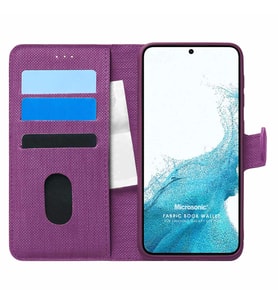 Microsonic Samsung Galaxy S22 Plus Kılıf Fabric Book Wallet Mor