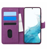 Microsonic Samsung Galaxy S22 Plus Kılıf Fabric Book Wallet Mor