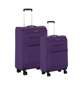 Pierre Cardin Ultra Light Hafif Lüx Kumaş Orta ve Kabin 2'li Valiz Seti Ultra Light Hafif Kumaş Valiz Mor PC4200