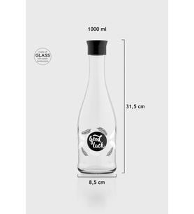 Renga Gala Good Luck Desenli 1000 ml Cam Karaf 212011 Siyah