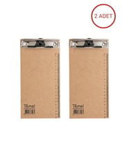 Temel 1/3 A4 Ahşap Sekreterlik Metal Klipsli Kalem Tutma Aparatlı 2li Set