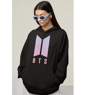 BTS Müzik Grubu Baskılı Unisex Oversize Hoodie