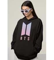 BTS Müzik Grubu Baskılı Unisex Oversize Hoodie