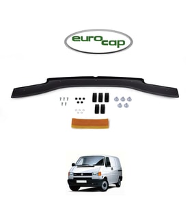 EUROCAP T4 Transporter Ön Kaput Maskesi Koruma Rüzgarlığı Deflektör 3mm Akrilik Parlak Siyah 1995-03